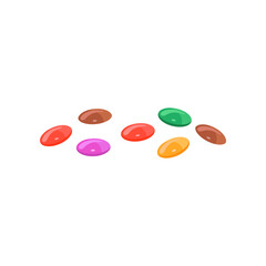 Small candies for creating your own ice cream. Candies cartoon illustration. Summer, sundae concept