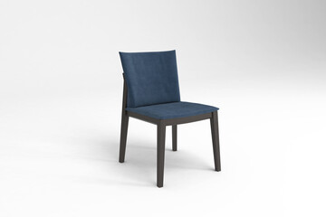 Perspective view, Modern Chair, minimal concept, Studio shot of stylish chair isolated on white background 3d rendering