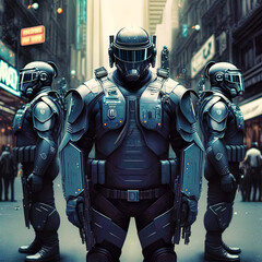 Obraz premium Futuristic police