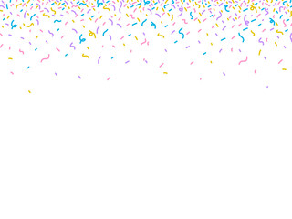 Background with a bright multicolored confetti on a white background. Illustration on transparent background
