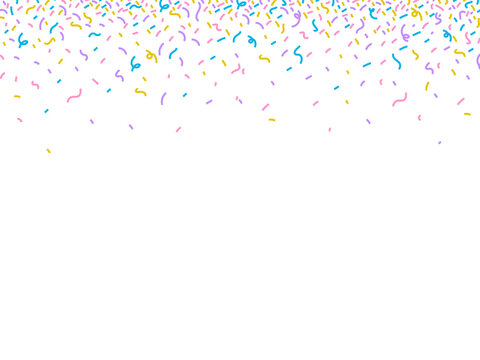 Background with a bright multicolored confetti on a white background. Illustration on transparent background
