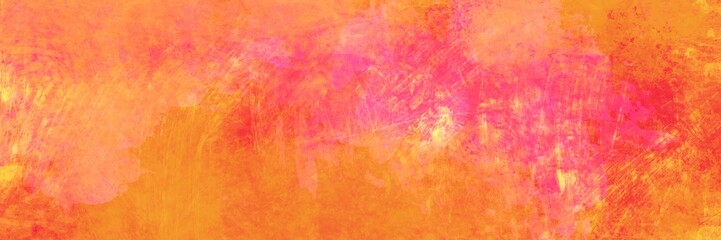 Scratched grunge texture background. Colorful orange pink red and gold colors. Old distressed vintage paper or painted metal. Hot bright color of autumn or fall. Textured backgrounds.