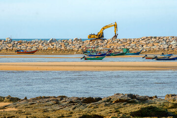 Fototapeta premium Calm coastal scenery at Pantai Kemasik, Kemaman, Terengganu, Malaysia