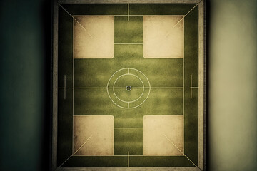 textured soccer game field center, midfield. Generative AI