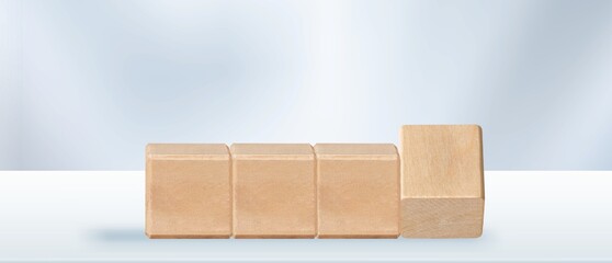 2023 concept. Wooden blocks or cubes on desk
