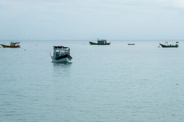 Fishing boats at the sea in Kijal, Kemaman, Terengganu, Malaysia