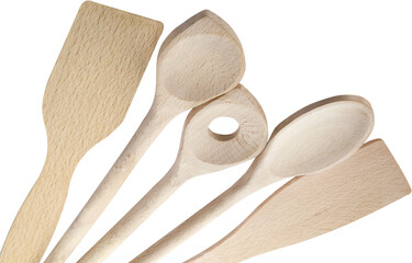 Wooden kitchen spoons and spatulas