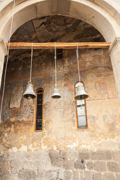 Church of the Dormition in Vardzia cave monastery and chapel Vardzia cave city-monastery. Vardzia was excavated in the Erusheti Mountain on the left bank of the Kura river