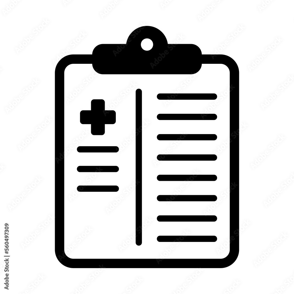 Wall mural health care clipboard icon. medical card icon. medical insurance. medical diagnosis, vector isolated