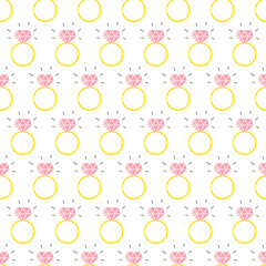 Wedding ring simple seamless pattern