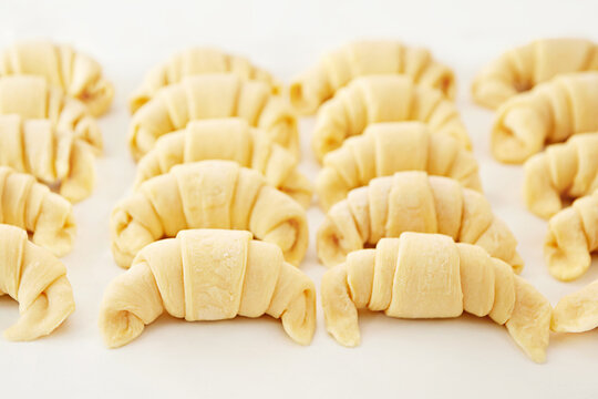 Close-up of raw traditional Argentinian medialunas