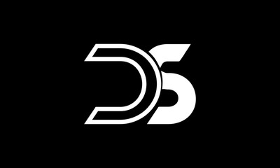 DS logo design. Initial letter DS logo design. DS logo monogram design vector template.