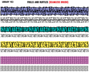 SET OF FRILLS AND RUFFLES FOR GIRLS AND WOMENS APPAREL DECORATION IN EDITABLE VECTOR 