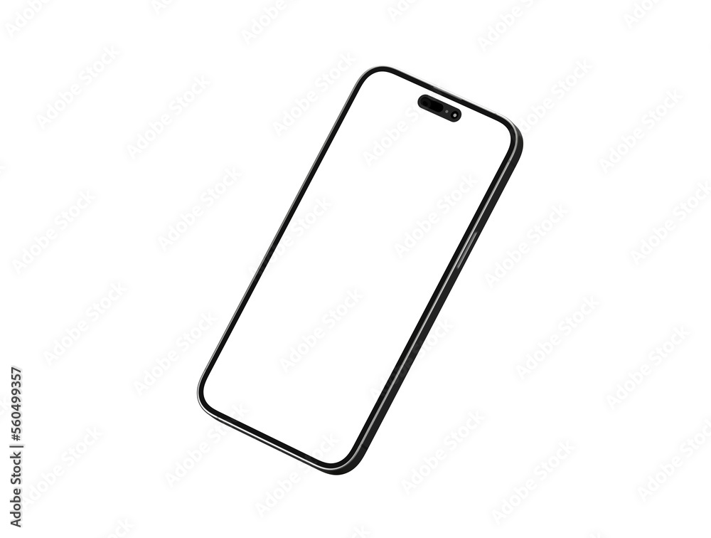 Poster smartphone with blank screen in 3d - mockup