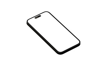 Modern glass smartphone hanging over the table