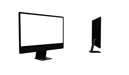 Workspace blank screen desktop computer, Mockup computer - mockup