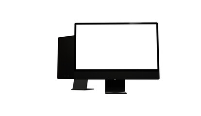 Workspace blank screen desktop computer, Mockup computer - mockup