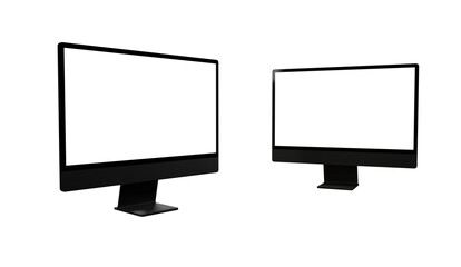 Workspace blank screen desktop computer, Mockup computer - mockup