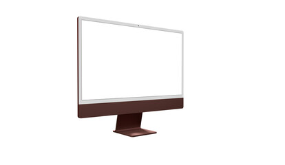 computer monitor with white blank screen - modern