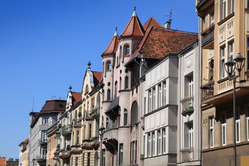 Fototapeta na wymiar Zwyciestwa street in Gliwice, Poland