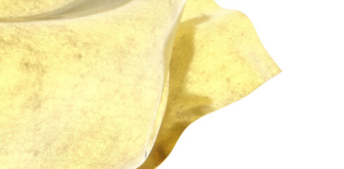 Naklejka premium Flying gold cloth isolated on white background 3D render