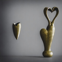 Heart Shape Vase. Valentines Day. Generative AI