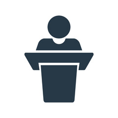 The person giving the lecture. Speech silhouette icon. Vector. - obrazy, fototapety, plakaty