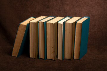 Still life with a stack of old books on the table