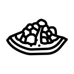 cut pomegranate fruit line icon vector. cut pomegranate fruit sign. isolated contour symbol black illustration