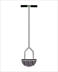 Vector of Edger Lawn Tool, Half Moon Lawn Edger, Manual Lawn Edger for Grass That Borders Sidewalks, Driveways, Gardening tool isolated on white background. Vector illustration isolated.