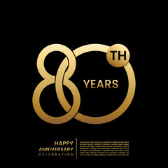 80th anniversary celebration logo design concept. Logo Vector Templates