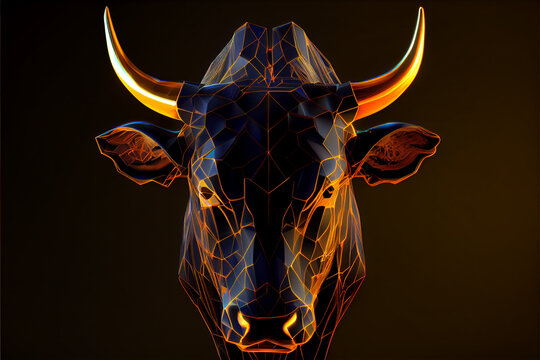 Abstract crypto bull created with Generative Ai