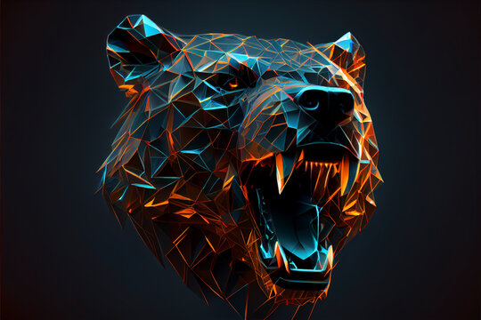 Abstract crypto bear created with Generative Ai