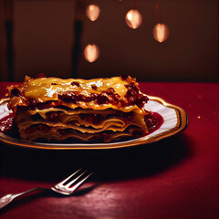 Lasagna on a Plate generative ai 