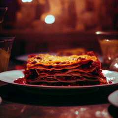 Lasagna on a Table generative ai 