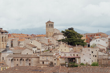 Segovia, España. April 28, 2022: Panoramic landscape in the city with a view of the houses.