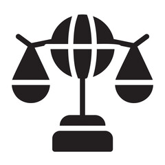 International Law glyph icon