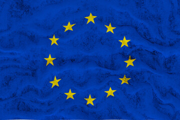 National flag of Europe. Background  with flag of Europe.