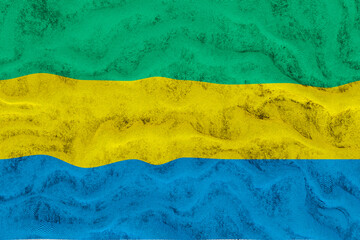 National flag of Gabon. Background  with flag  of Gabon