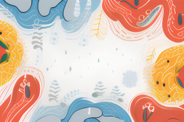 Naklejka premium vector hand drawn flat design abstract doodle background