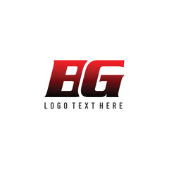 Gradient color BG initials letters logo, BG font, black and red gradient color initials, BG monogram, business logo, B, G, BG  