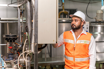 Team of engineers practicing maintenance Taking care and practicing maintenance of machines in the factory so that they can be used continuously.