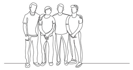 company of teenagers standing together as friends - PNG image with transparent background
