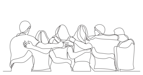 Foto op Plexiglas group of men and women standing together showing their friendship - PNG image with transparent background © OneLineStock