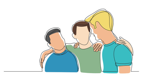 group of young healthy friends talking closely colored - PNG image with transparent background