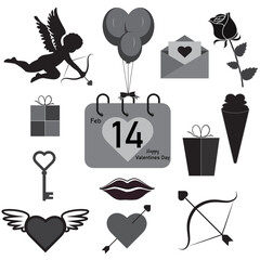 Valentines day icon set vector