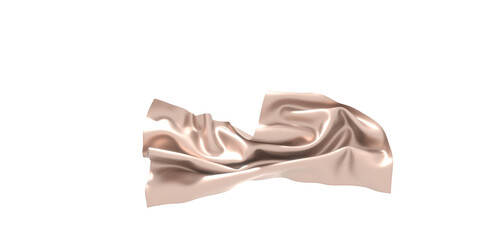 Fototapeta na wymiar Flying gold cloth isolated on white background 3D render