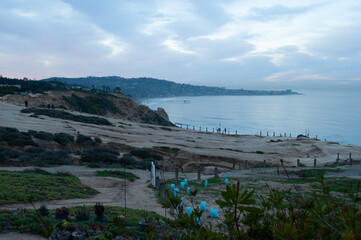 Small garden stands near the cliffside ocean views