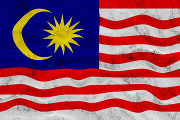 National flag of Malaysia. Background  with flag of Malaysia