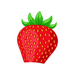 Strawberry for creating your own ice cream. Strawberry cartoon illustration. Summer, sundae concept